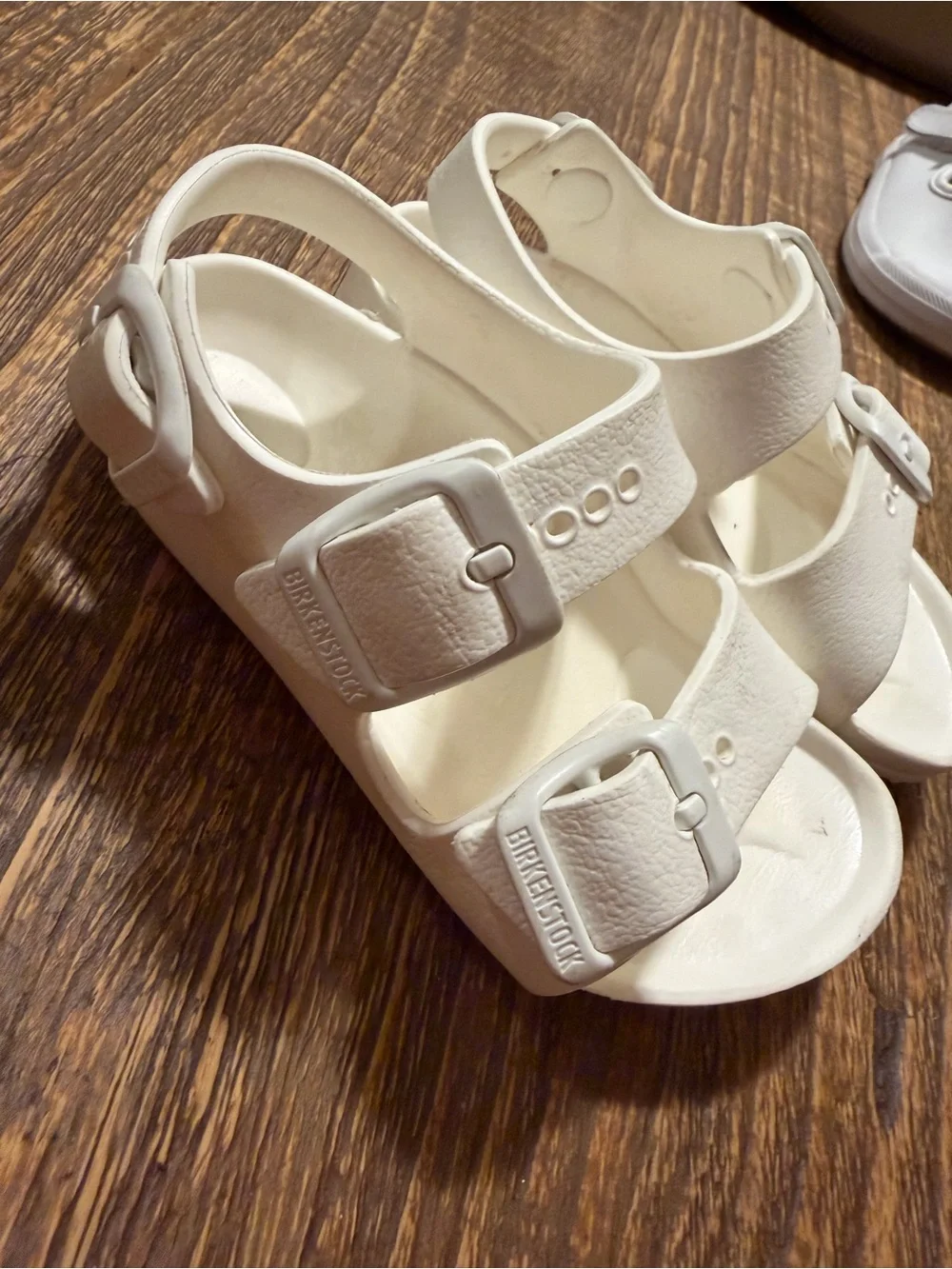 Birkenstock Kids White Double-Buckle Sandals